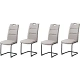 Hti-Living HTI-Line Schwingstuhl 4er Set PU cappuccino DannyP Freischwinger Esszimmerstuhl Kunstleder