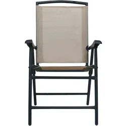 vidaXL Klappbare Gartenstühle 2 Stk. Textilene Taupe
