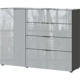 Germania Sideboard Oakland 134 x 102 x 42 cm Grau / Silber