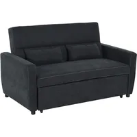 Homcom Schlafsofa 2-Sitzer mit Bettfunktion Wurfkissen Samtoptik