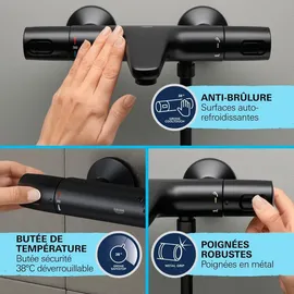 Grohe Precision Trend Thermostat-Wannenbatterie Schwarz