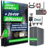 Epp Solar 880W/800W Balkonkraftwerk mit Speicher Komplettset 2,24 kWh Marstek B2500-D Speicher mit DEYE 800W WIFI Wechselrichter Smart Mini Anlage