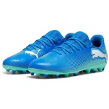 Puma Future 7 Play MG Jr Soccer Shoe, Hyperlink Blue-Mint White, 32.5 EU - 32.5 EU