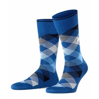 Burlington Herren Socken NEWCASTLE - Schurwolle, Clip, Raute, Onesize, 40-46 Blau