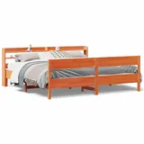 vidaXL Massivholzbett 200 x 200 cm Braun