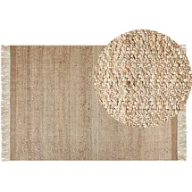 Beliani Teppich Beige 140 x 200 cm Jute