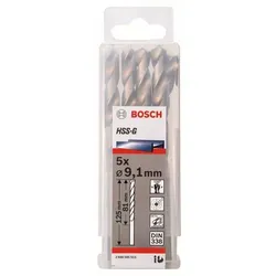 Metallbohrer HSS-G, DIN 338, 9,1 x 81 x 125 mm, 5er-Pack