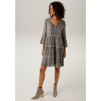 Aniston CASUAL Tunikakleid, (mit Jersey-Unterkleid), mit aufwändiger Spitzenverzierung, Gr. 42 - N-Gr, grau, , 65632904-42 N-Gr