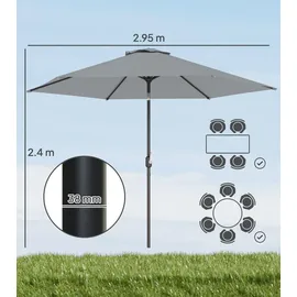 Outsunny Balkonschirm 295 x 295 cm Grau