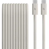 Beats USB-C auf USB-C 240 W Flechtkabel (3 m), schnellladefähig, langlebig und verhedderungsfrei, kompatibel mit Apple und Android Geräten – Energie-Grau
