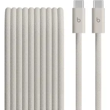 Beats USB-C auf USB-C 240 W Flechtkabel (3 m), schnellladefähig, langlebig und verhedderungsfrei, kompatibel mit Apple und Android Geräten – Energie-Grau