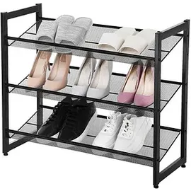 Songmics Schuhregal 74 x 62,8 x 30,7 cm schwarz / schwarz