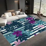 Generisch Wohnzimmer Teppich Tropische Blätter Blumen 140x200 cm Home Kurzflor Teppich, Schlafzimmer Teppich, 3D Drucken Teppiche, Flauschig Weicher Teppich, Waschbar Teppiche