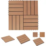 Terrassenfliesen 11 Stück Wpc 30 X 30 Cm 1 Qm Teakholzfarbe - Fußböden & Teppichböden - Braun - The Living Store