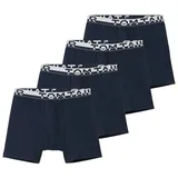 Tom Tailor Herren Mittellange Boxershorts aus Baumwolle im 4er-Pack, blau, Uni, Gr. 4
