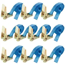 Arebos Spanngurt mit Ratsche, 4m x 25mm, blau, Zurrkraft bis 800kg, 10 Stück