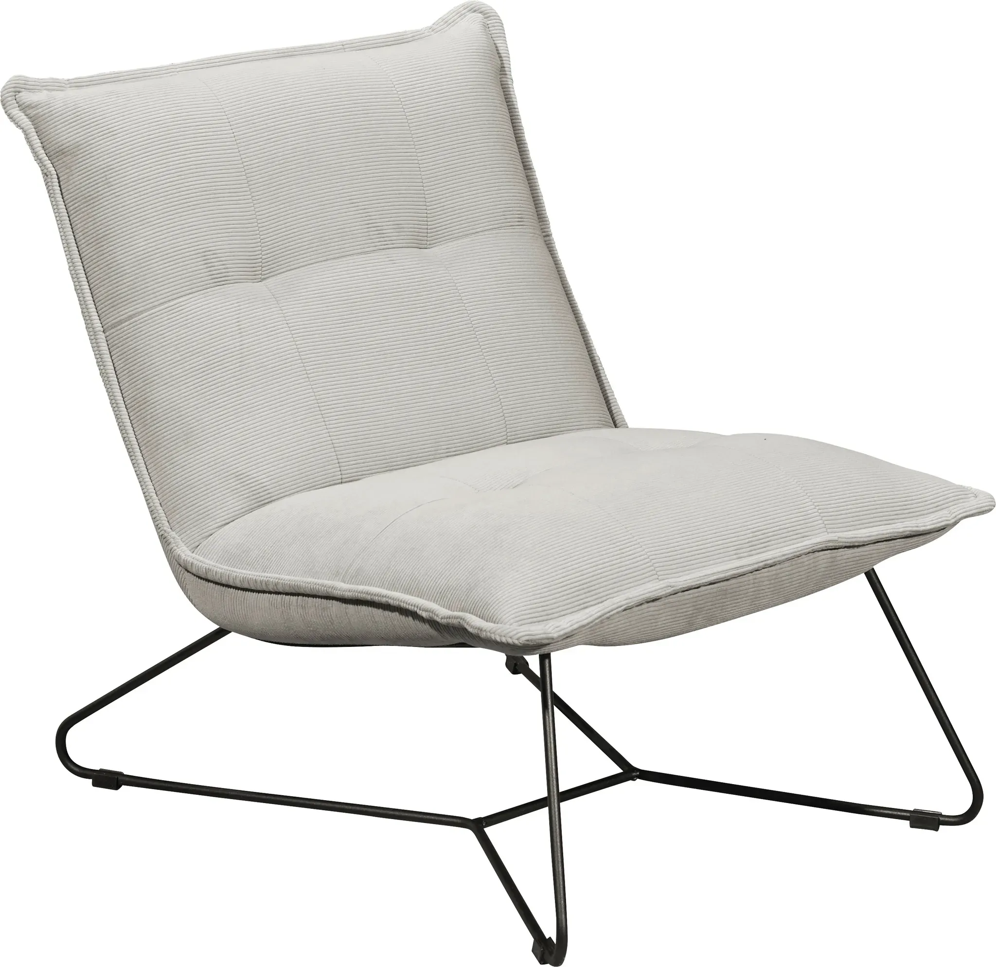 Sessel ED EXCITING DESIGN "Vico" Gr. Cord, B/H/T: 69 cm x 76 cm x 86 cm, beige Einzelsessel Lounge-Sessel Loungesessel mit Design-Gestell aus schwarzem Metall, in Cord