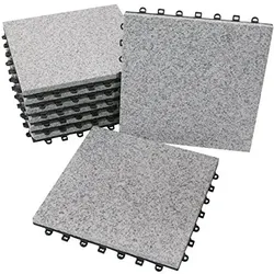 BodenMax Klickfliesen Terrasse grau Gehwegplatten Steinplatten Garten 30x30 cm Fliesen Balkon Klicksystem Wetterfest | Naturstein GRANIT | 8 Stück