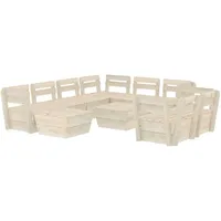 VidaXL Garten-Paletten-Lounge-Set 10-tlg. natur 3063732
