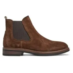 Pepe Jeans für Herren. PMS50246 Braune Leeds Chelsea-Stiefel aus Leder (45), Wohnung, Wildleder, Keine, Lässig