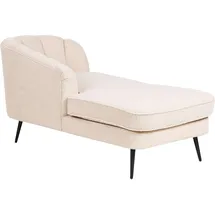 Beliani Chaiselongue Bouclé beige rechts mit Lehne Muschelform Metallbeine schwarz Allier
