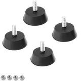 0XBIT 4 Stück Stellfüße M6, Verstellbare Möbelfüße M6, Gummipuffer M6 mit 32 mm Durchmesser, Hohe Stabilität, für Schränke, Tische, Stühle, Sofas, Vitrinen