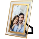 Intirilife Glas Bilderrahmen 15x10 cm Fotos und Bilder in Gold | Gr.: onesize