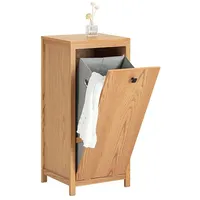 SoBuy BZR96-N Wäscheschrank mit Wäschetruhe Wäschesammler Wäschekorb Badschrank Badezimmermöbel Natur bht ca.