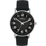 s.Oliver Quarzuhr Armbanduhr, Damenuhr, analog, Silikonarmband, schwarz