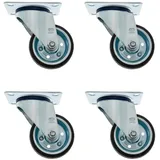 Amig - 4er-Set Möbelrollen - Ø 80 mm - Max. Tragfähigkeit pro Rolle 70 kg - Stahlplatte - Aus Gummi gefertigt - Ohne Bremse - Ideal zum Bewegen von Industriemaschinen und Schweren Möbeln