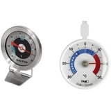 Salter Kühlschrank-Thermometer Analog - mit Temperaturbereich -30 bis 30°C - rund aus Edelstahl Gehäuse & Bimetall Sensor für exakte Ergebnisse & TFA Dostmann Analoges Kühlthermometer, 72x2 x95 mm