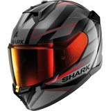 Shark SHARK, Integraler Motorradhelm D-SKWAL 3 SIZLER Black / Grey / Red KAR, XS