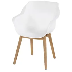 Sophie Teak ergonomischer Outdoorsessel Weiß