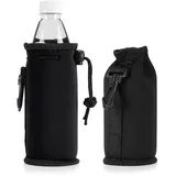 kwmobile 2x 330-500ml Flasche Flaschenkühler Flaschenträger - für Bier Limo Wasser - aus isoliertem Neopren Schwarz