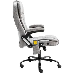 vidaXL Bürostuhl mit Massagefunktion Hellgrau Wildleder-Optik
