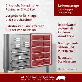 AL Briefkastensysteme Standbriefkasten 24 Fach Silber
