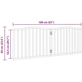 vidaXL Hundegitter aus Pappelholz freistehend und Faltbar Schwarz