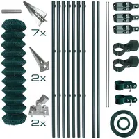 Estexo Maschendrahtzaun 1500 x 125 cm Grün/Metall