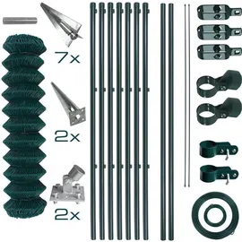Estexo Maschendrahtzaun Komplettset 1,25 x 15 m Grün