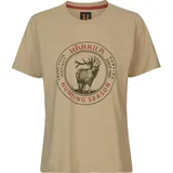 Härkila | Stag Badge T-Shirt Women | Professionelle Jagd Kleidung & Jagd Zubehör für Damen | Skandinavische Qualität Made to Last | Farbe: Sand, L - L