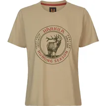 Härkila | Stag Badge T-Shirt Women | Professionelle Jagd Kleidung & Jagd Zubehör für Damen | Skandinavische Qualität Made to Last | Farbe: Sand, L - L