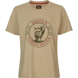 Härkila | Stag Badge T-Shirt Women | Professionelle Jagd Kleidung & Jagd Zubehör für Damen | Skandinavische Qualität Made to Last | Farbe: Sand, L - L