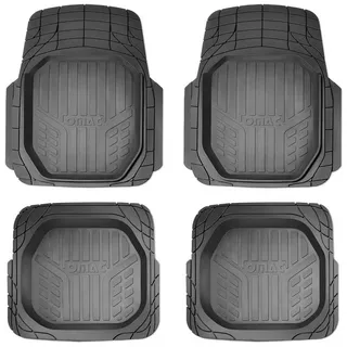 OMAC Auto-Fußmatten für VW ID.4 Zuschneidbar Schwarz 4 tlg Schwarz 4 tlg (4 St), für VW ID.4 VW ID.4, Antirutsch,Wasserfest,Einfache Installation schwarz