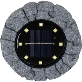 NÄVE Solarleuchte Kunststoff Ø 12 cm x 12,5 cm 3er Set grau