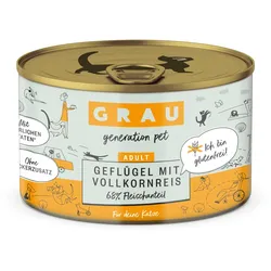 grau Katze 200 Gramm Katzennassfutter 6 x 200 Gramm Geflügel & Vollkornreis