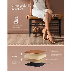 VASAGLE Sitzbank LSB054K01 karamellbraun Kunstleder 80,0 cm