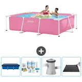 Intex Rahmenschwimmbecken rechteckig – 220x150x60 cm – Zubehör CB4 rosa No Size