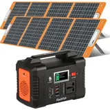 Flashfish E200 Stromerzeuger Power Station 200W (250W Peak) 40800mAh 151Wh mit 2*100W Solarpanel, Tragbare Stromgenerator Solargenerator Stromspeic...