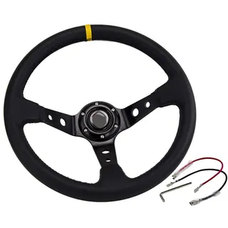 BIlinli Sportlenkrad Universal 4 Zoll PVC Leder Auto Racing Lenkräder