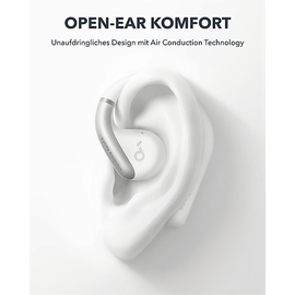 Soundcore BY ANKER AeroFit, Open-ear Kopfhörer Bluetooth Perlmuttweiß